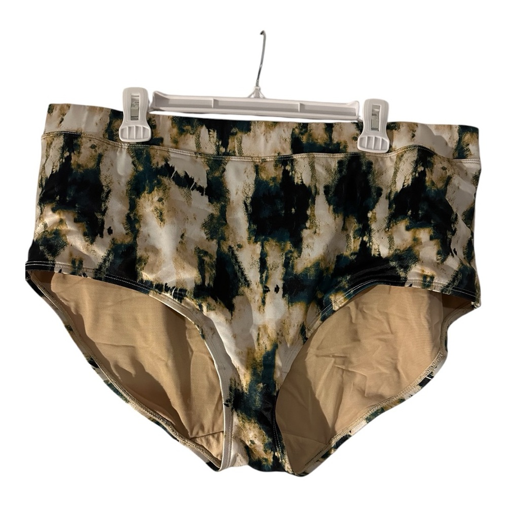 Abstract Print High-Waisted Bikini Bottoms